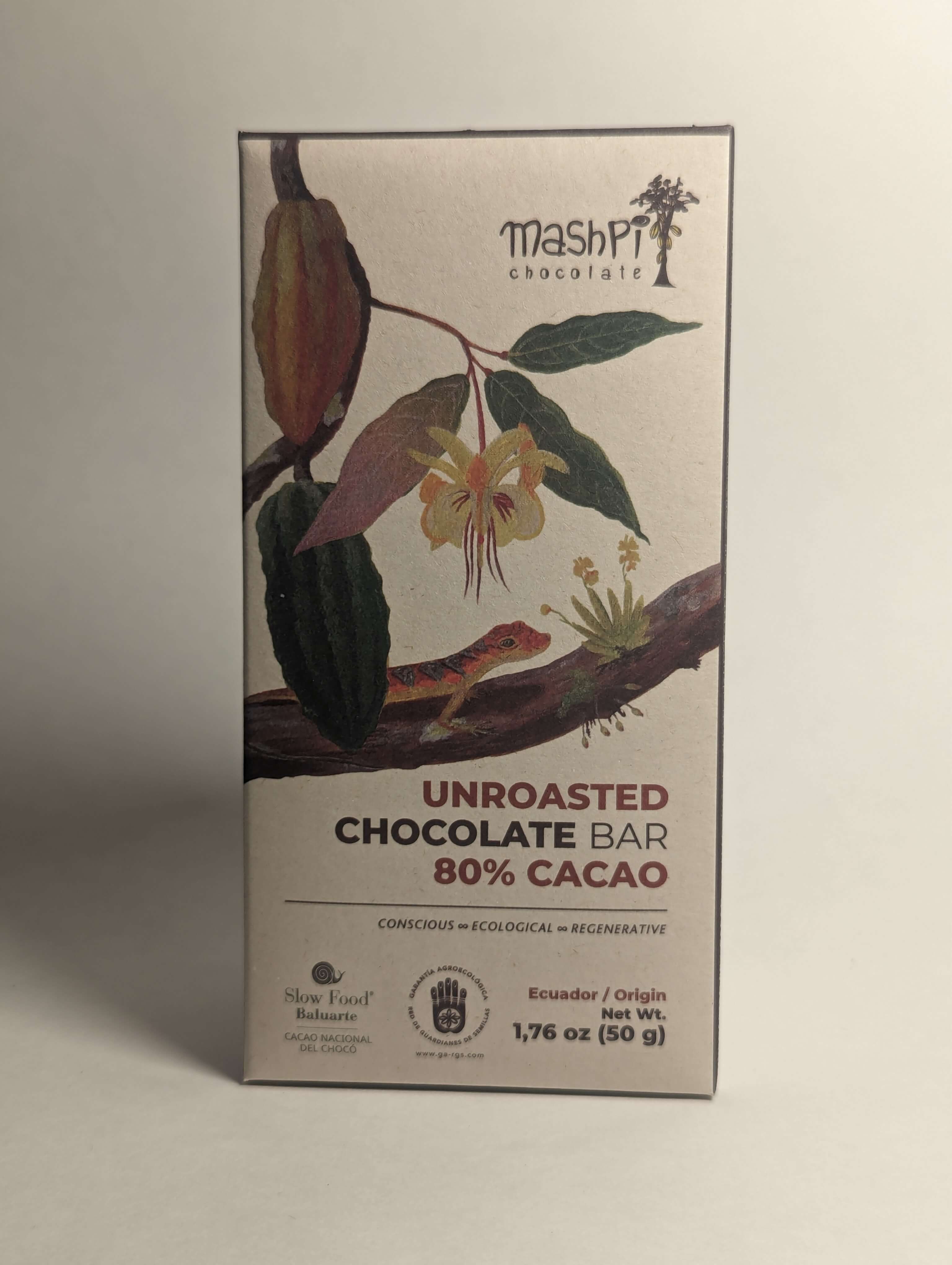 Barra 80% RAW -- Maspi - Chocolates - In - Ecuador