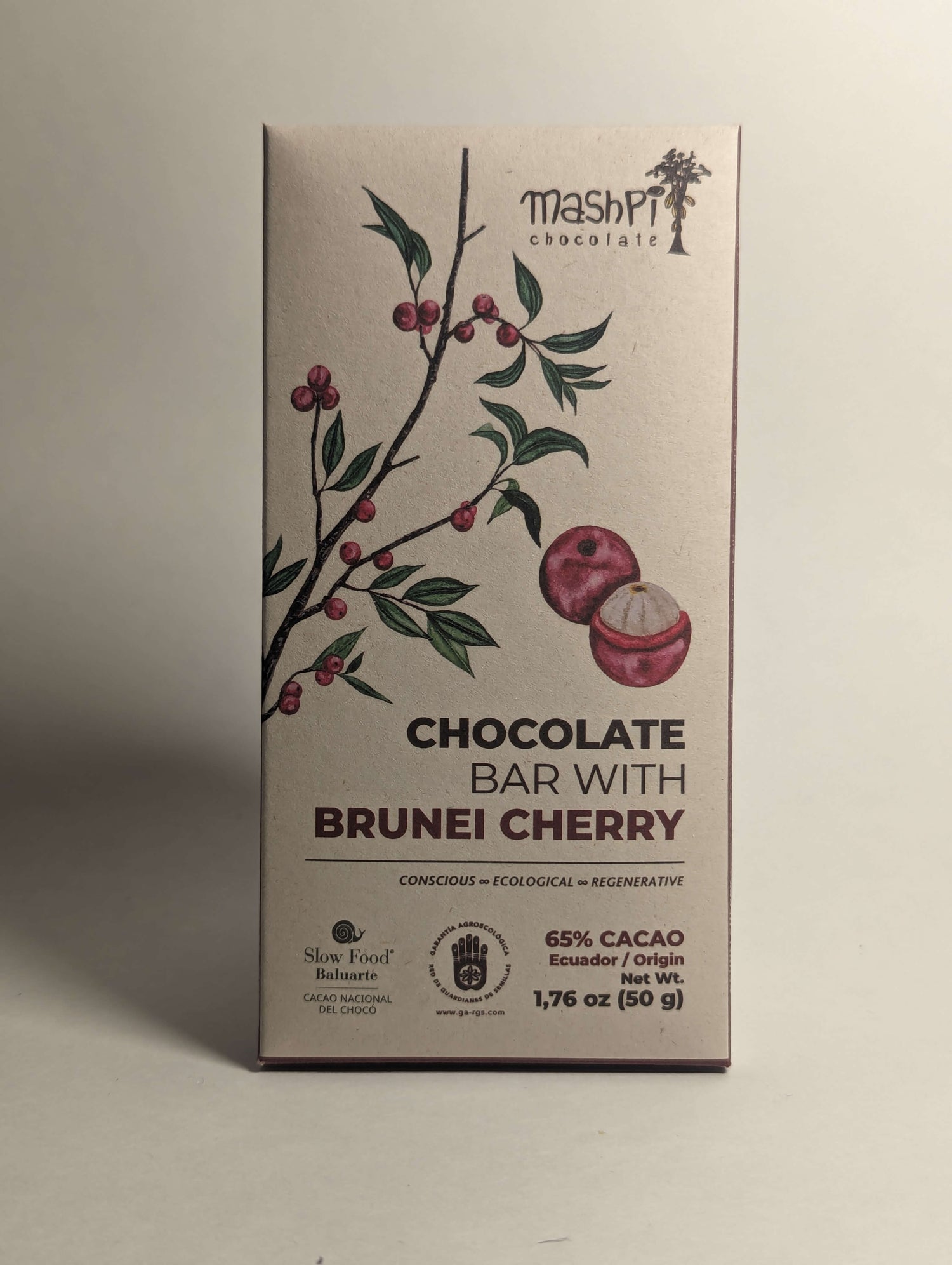Barra 65% con Cereza de Brunei - Mashpi - Chocolates - Best-Chocolates-In-Ecuador