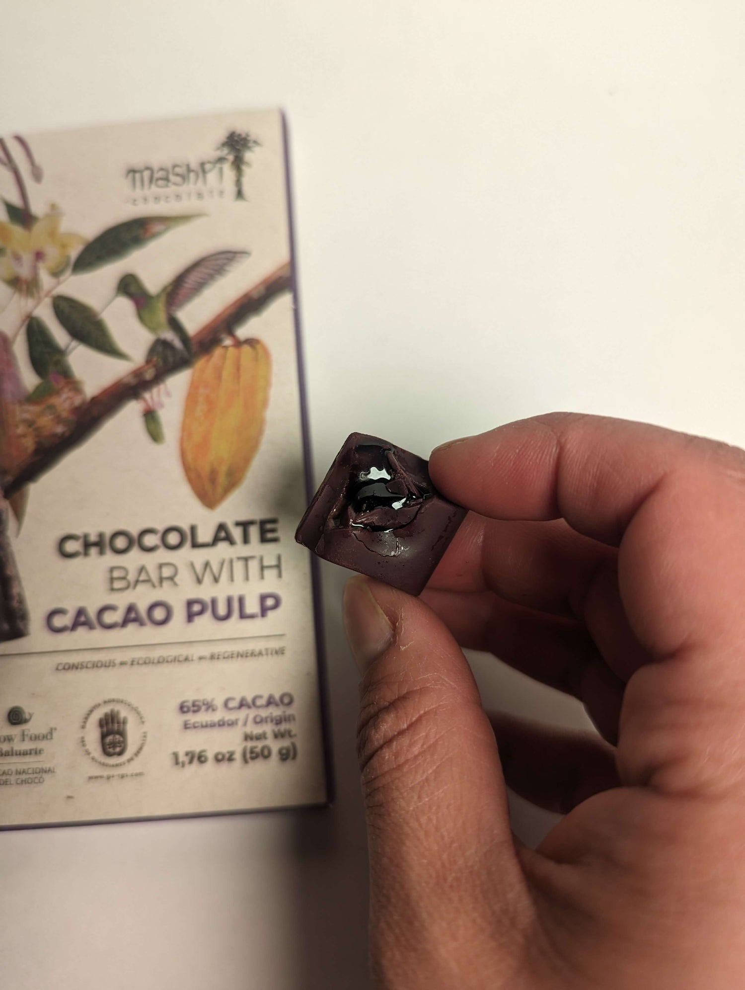 Barra 65% rellena de pulpa - Maspi Chocolates - In - Ecuador