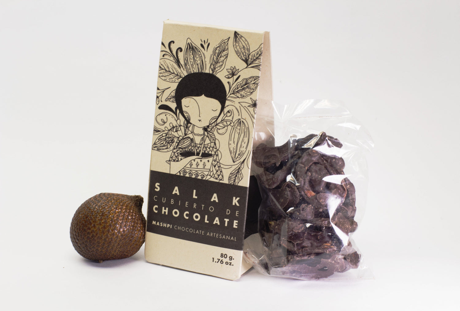 Salak covered with chocolate