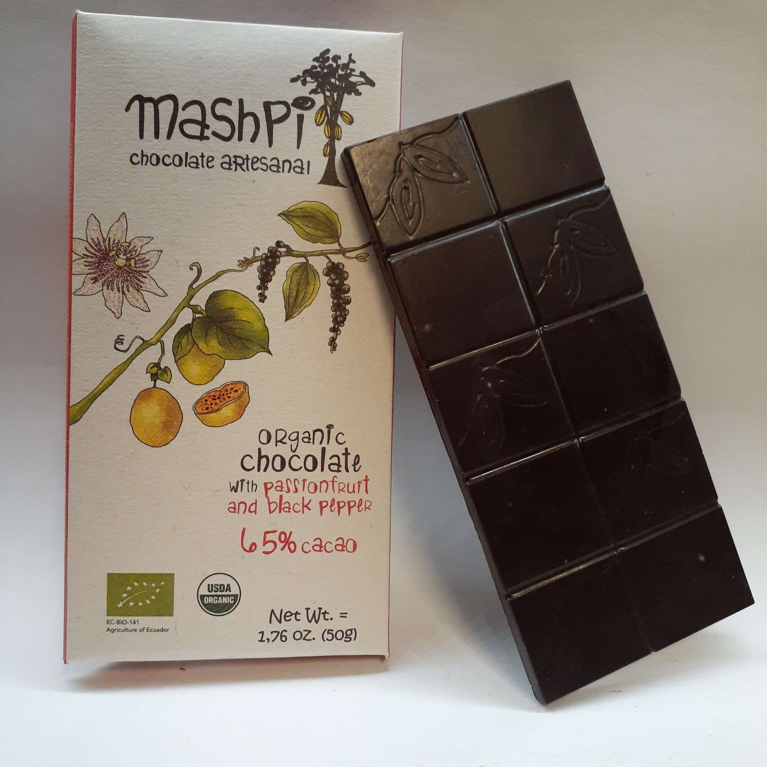 Barra 65% con maracuya y pimienta - Mashpi - Chocolates