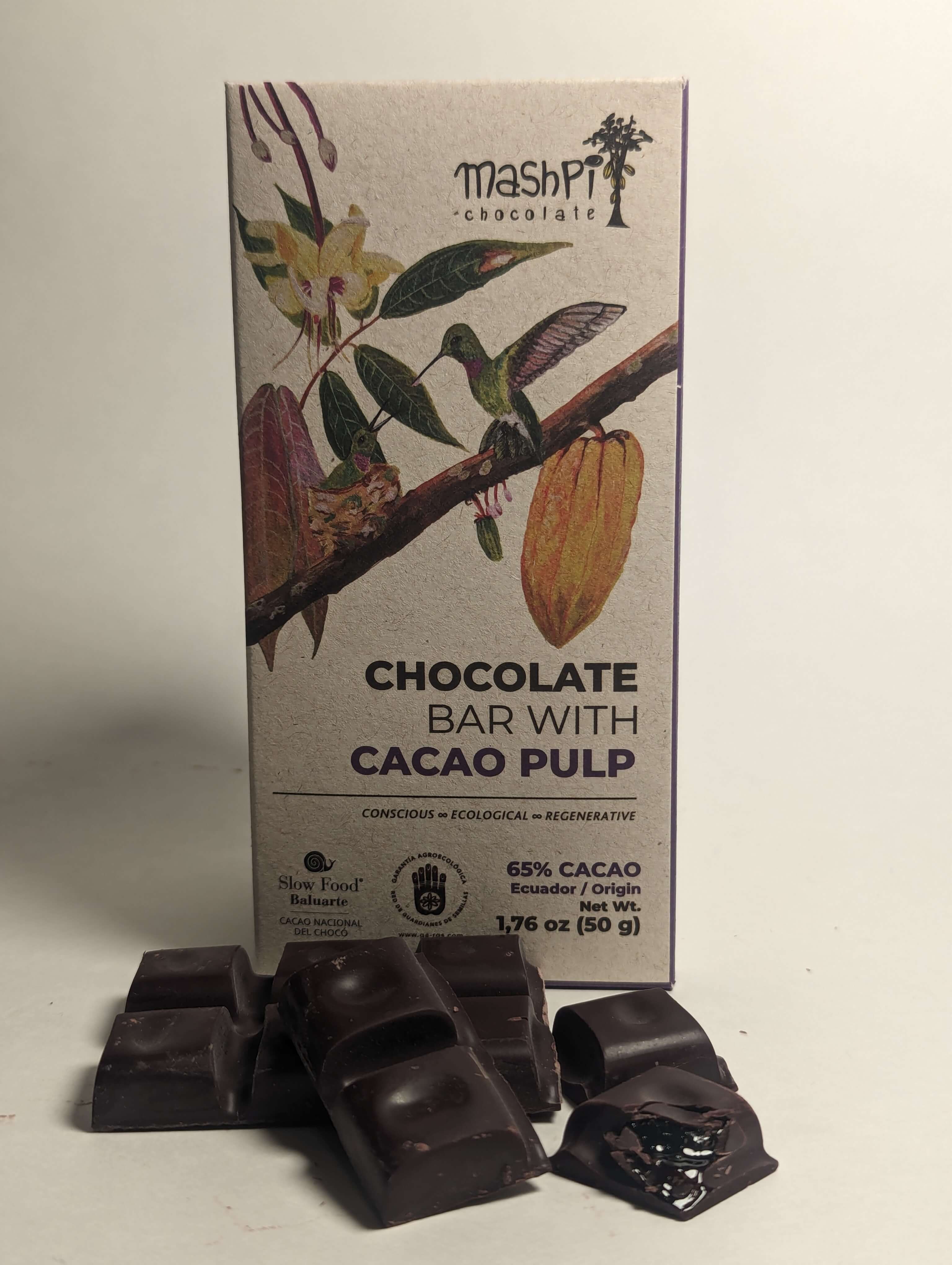 Barra 65% rellena de pulpa - Maspi Chocolates - In - Ecuador 