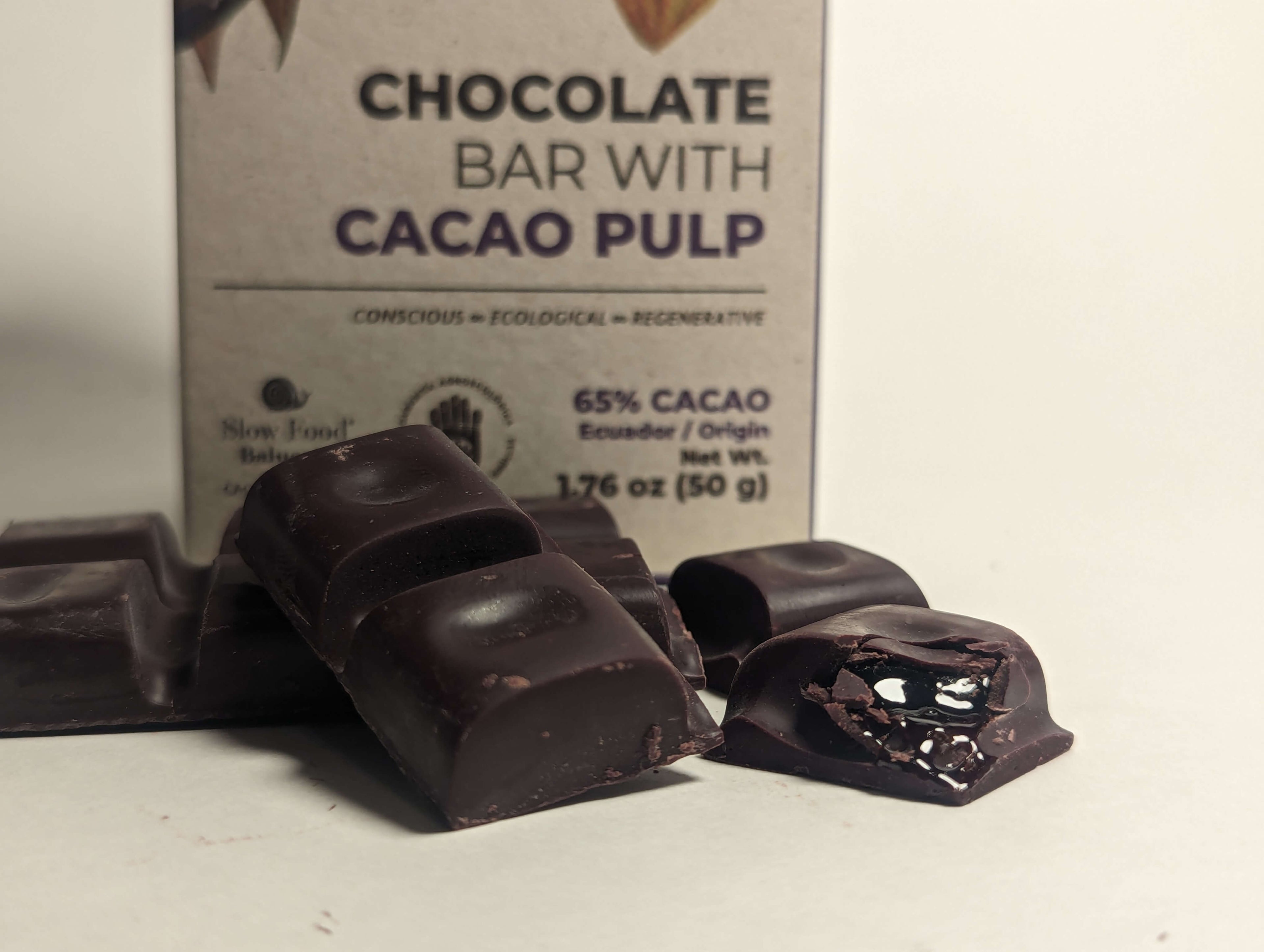 Barra 65% rellena de pulpa - Maspi Chocolates - In - Ecuador 