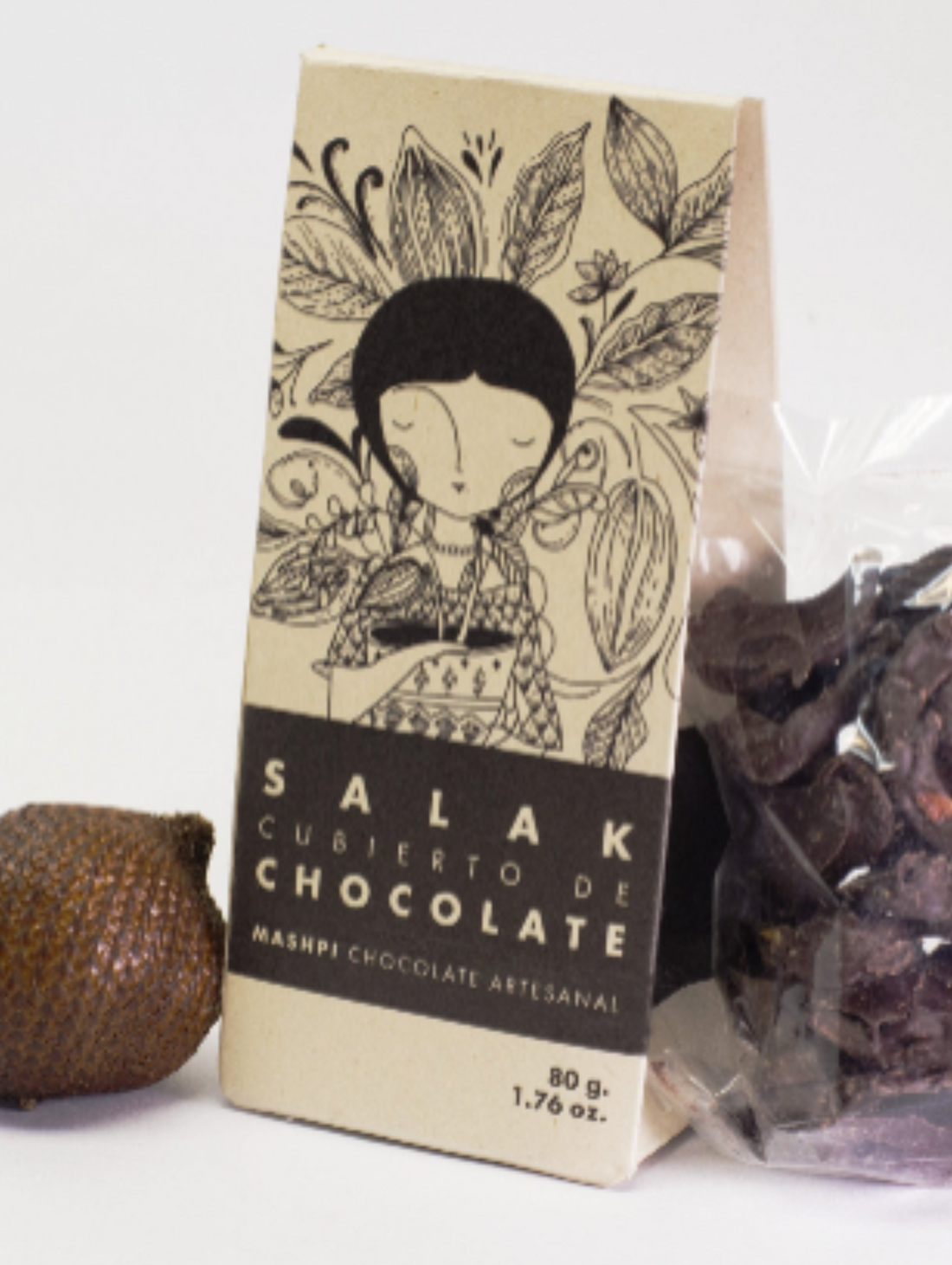 Salak covered with chocolate